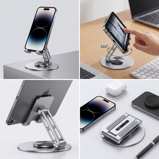 Adjustable Table Stand for Mobile & Tablet Foldable Anti-Slip Holder